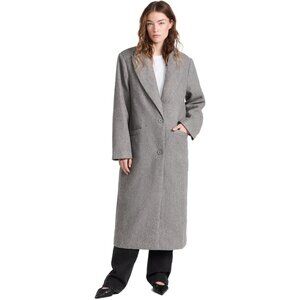 Women's Slate Olsen Coat Imported Notched Lapels Winter Warm Lined Overcoat